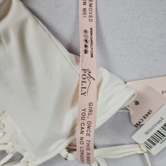 Princess Polly Zora Satin Corset Top Lace Up Size 4 Ivory Boned Club Party Small - Picture 9 of 11